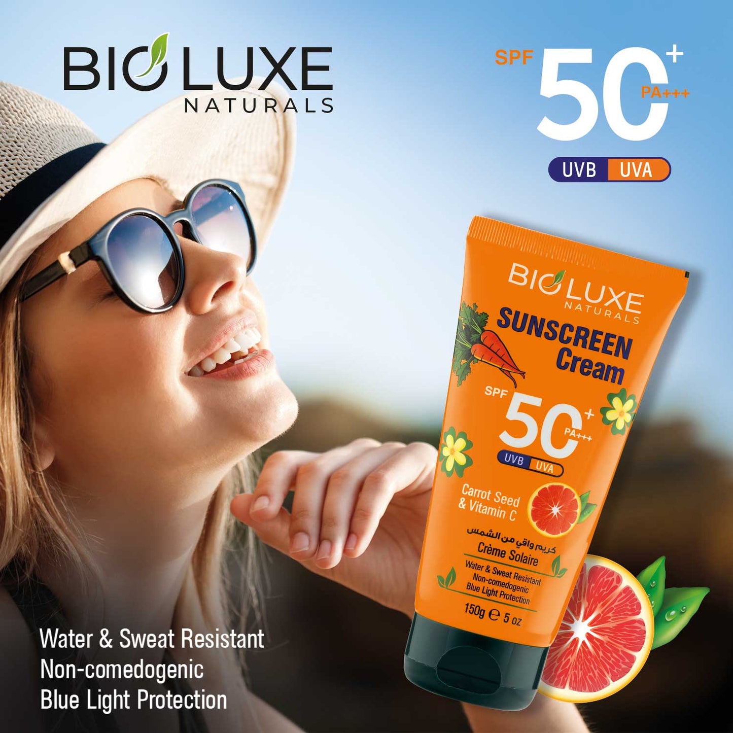 Carrot Seed & Vitamin C Sunscreen Cream SPF 50+