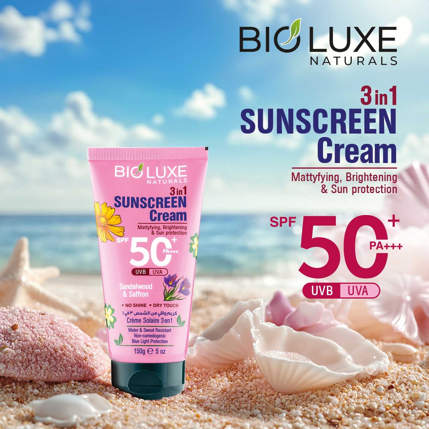 Sandalwood & Saffron 3-in-1 Sunscreen Cream SPF 50+