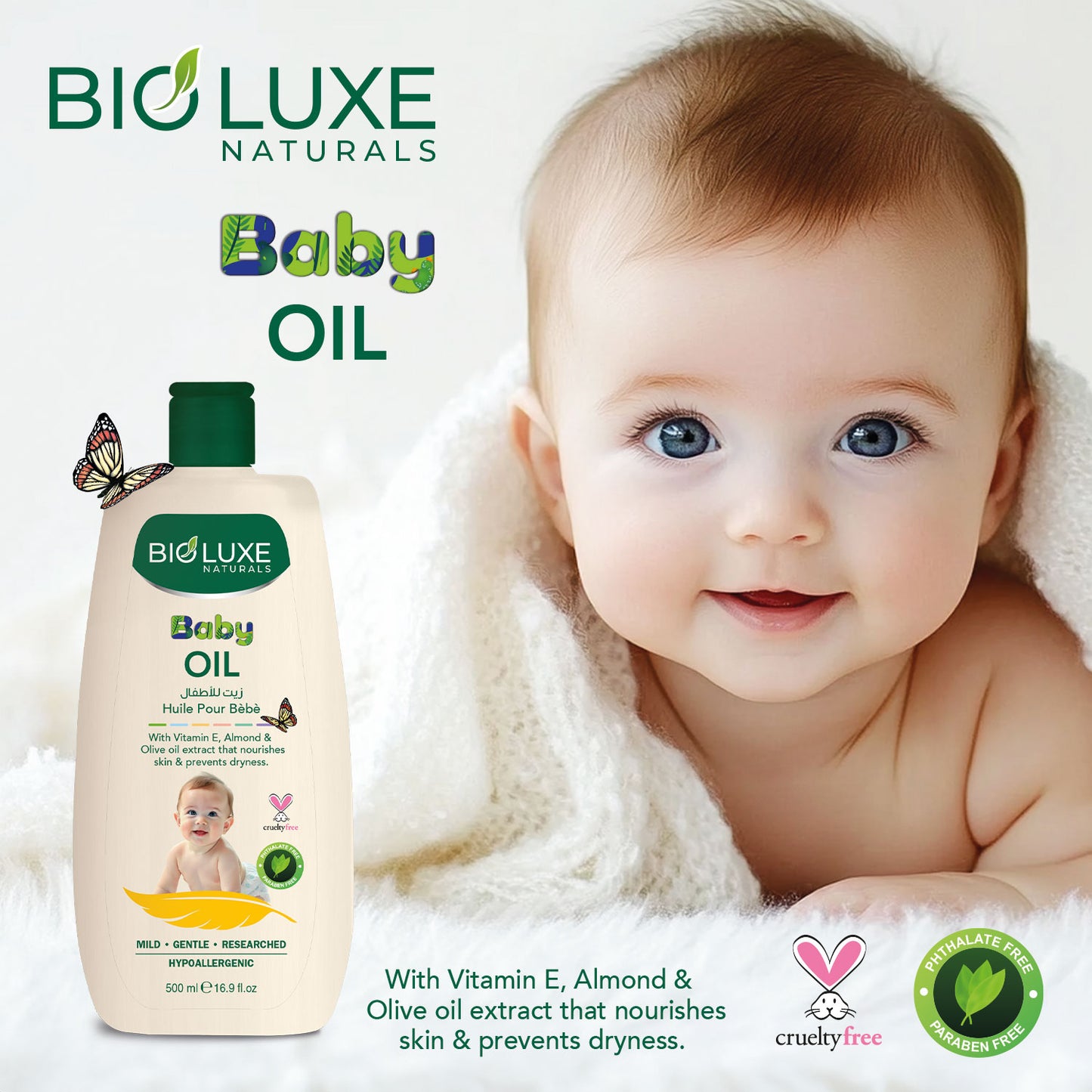 Vitamin E, Almond & Olive Oil Baby Oil