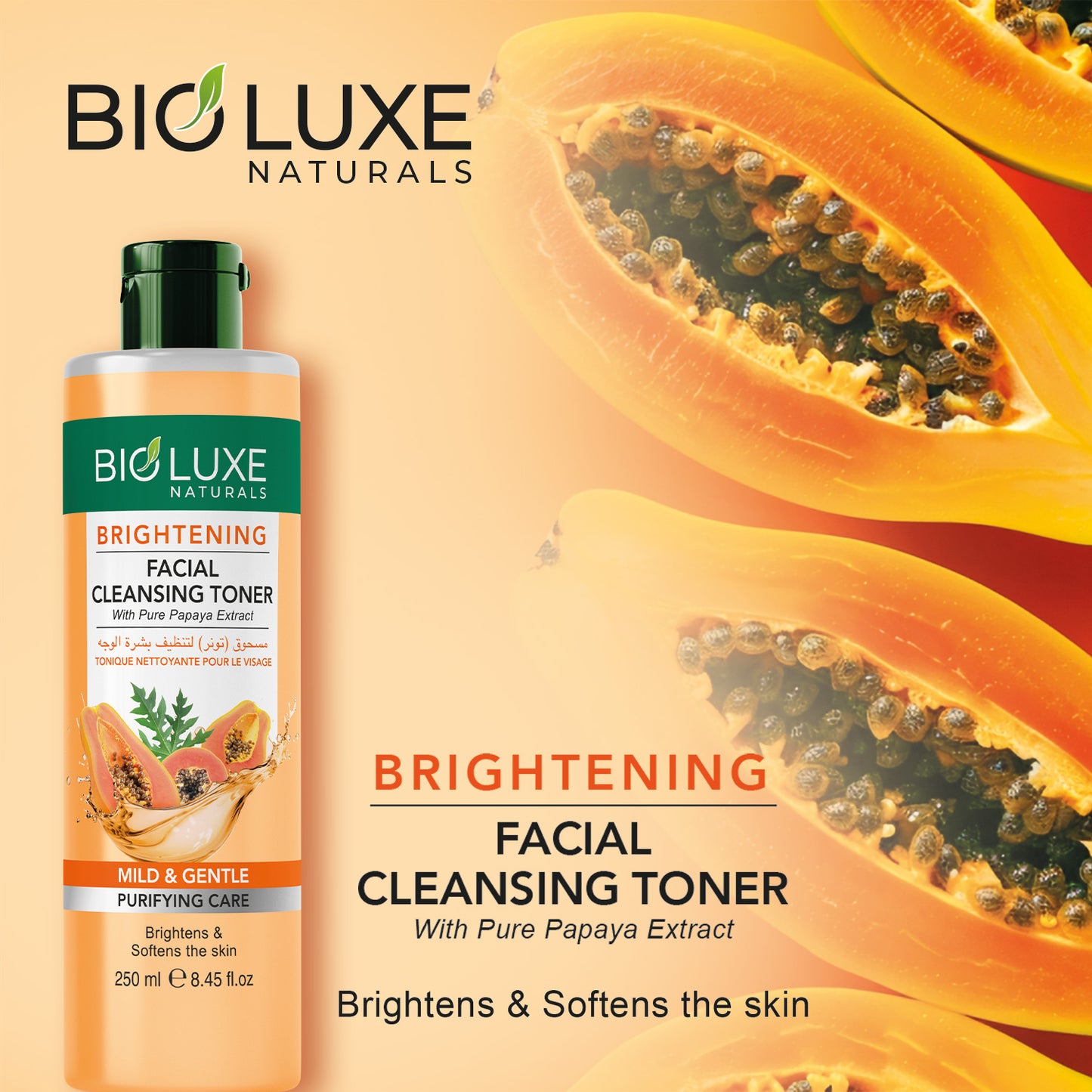 Brightening With Pure Papaya Extract Facial Cleansing Toner